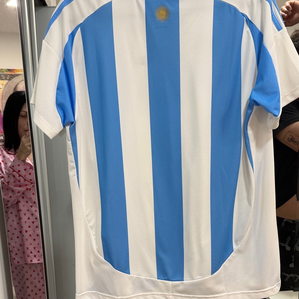 adidas Kids Sky Blue and White Soccer Jersey - Picture 2 of 3